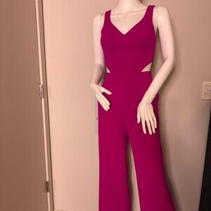 Crystal Sky Side Cut Out Zip Closure Jumpsuit With Pockets Size XS